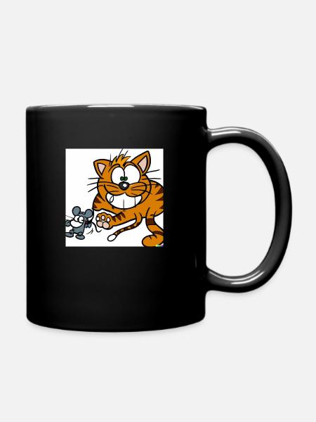chat et souris - Mug uni - noir