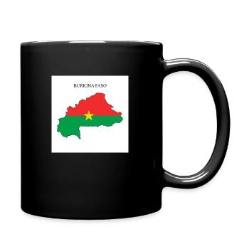 Burkina Faso Flagge, Map - Tasse einfarbig - Schwarz - Rechts