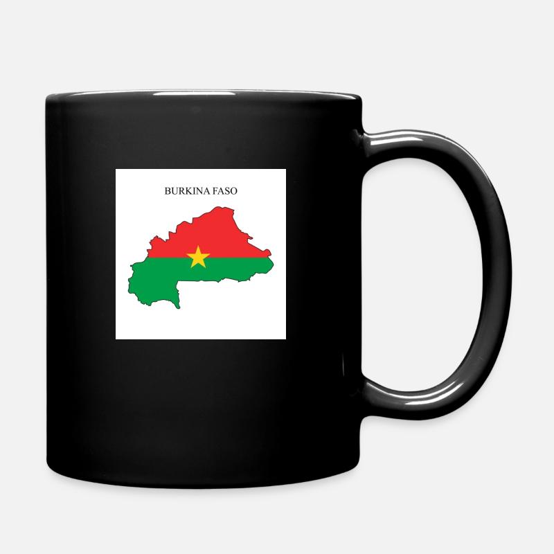 Drapeau du Burkina Faso, carte - Mug uni - noir