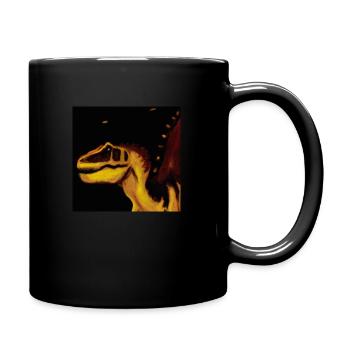 Dinosaurier - Tasse einfarbig - Schwarz - Rechts