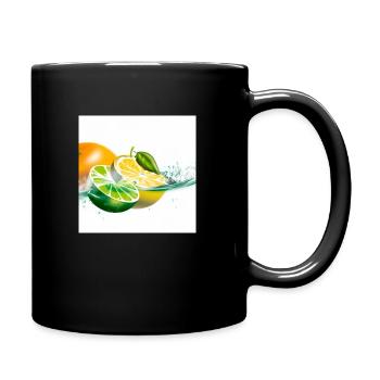Zitrusfrüchte Splash - Tasse einfarbig - Schwarz - Rechts
