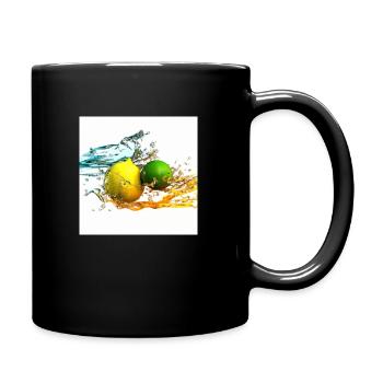 Zitrusfrüchte Splash - Tasse einfarbig - Schwarz - Rechts