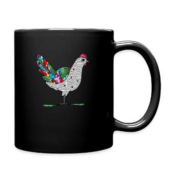 Poule - Mug uni - noir - Droite