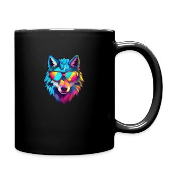 Loup - Mug uni - noir - Droite