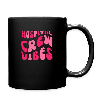 Hospital Crew Vibes Pink Rose Lady Style Nurses - Mug uni - noir - Droite