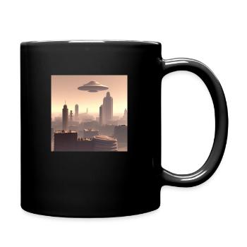 Futuristic Mars Design - Tasse einfarbig - Schwarz - Rechts