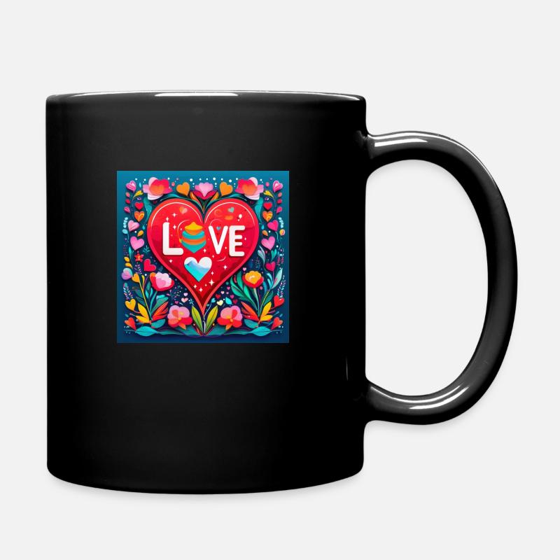 liebe - Tasse einfarbig - Schwarz