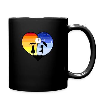 COEUR YING YANG - Mug uni - noir - Droite