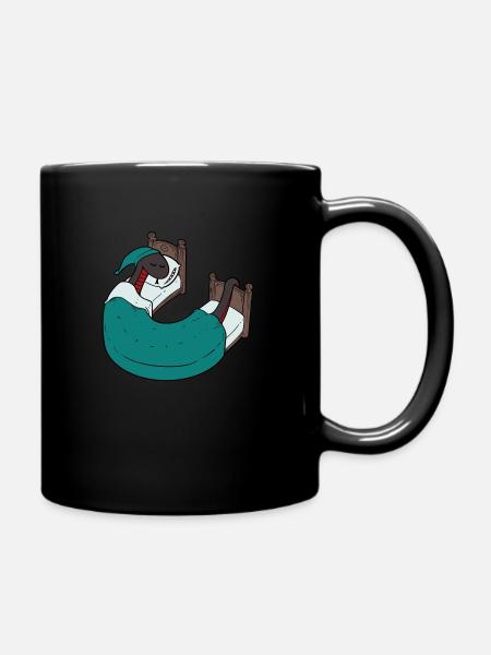 Snake while sleeping - Full Colour Mug - black