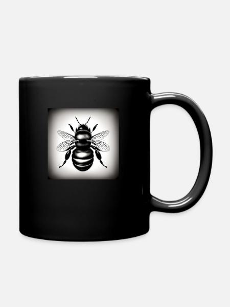 Biene - Tasse einfarbig - Schwarz