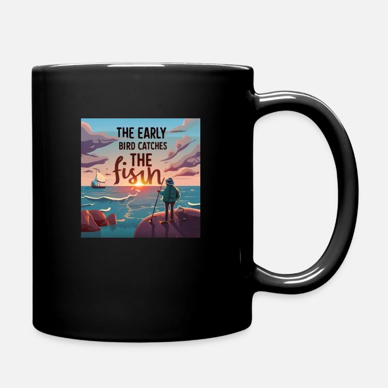 Angeln - Tasse einfarbig - Schwarz