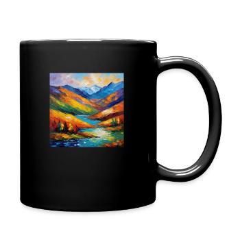 View of the mountain - Full Colour Mug - black - Right