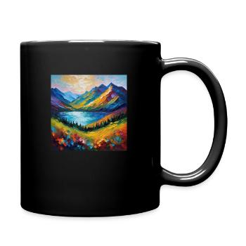 View of the mountain - Full Colour Mug - black - Right