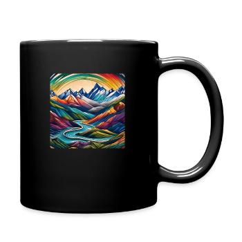 View of the mountain - Full Colour Mug - black - Right