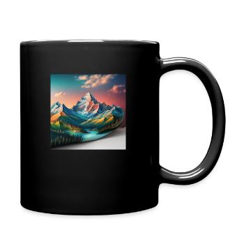 View of the mountain - Full Colour Mug - black - Right