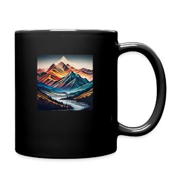 View of the mountain - Full Colour Mug - black - Right