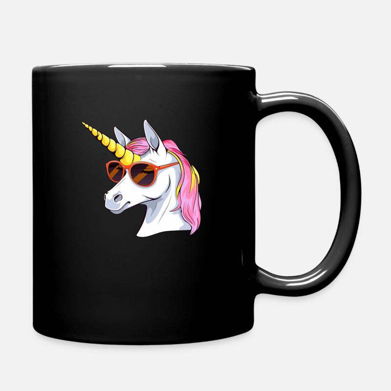 Licorne cool à lunettes de soleil - Mug uni - noir