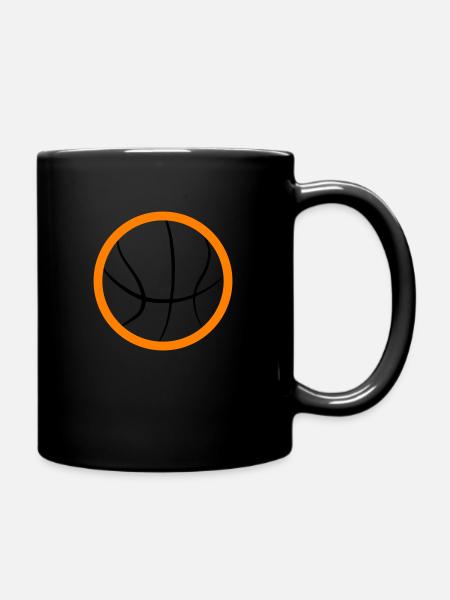 Abstract Basketball Design - Full Colour Mug - black