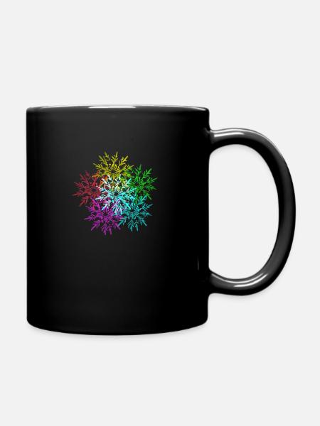Schneeflocken - Tasse einfarbig - Schwarz