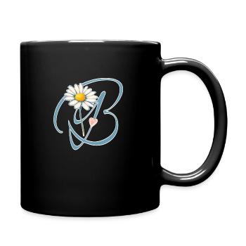 Lettre B Cœur de marguerite - Mug uni - noir - Droite
