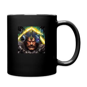 Guerrier techno coriace avec des gadgets - Mug uni - noir - Droite