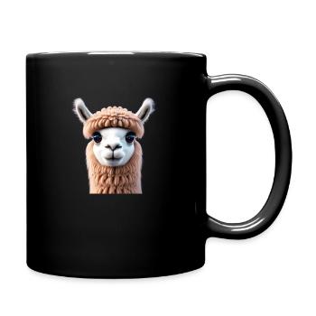 Happy Alpaca - Tasse einfarbig - Schwarz - Rechts