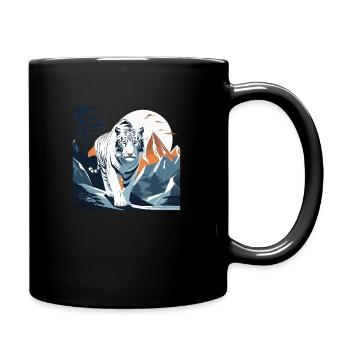 Bergtiger - Tasse einfarbig - Schwarz - Rechts