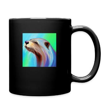 Otter Paint - Tasse einfarbig - Schwarz - Rechts