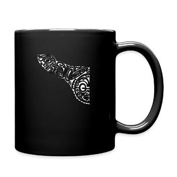 Maori Brustlogo 55 weiß - Tasse einfarbig - Schwarz - Rechts