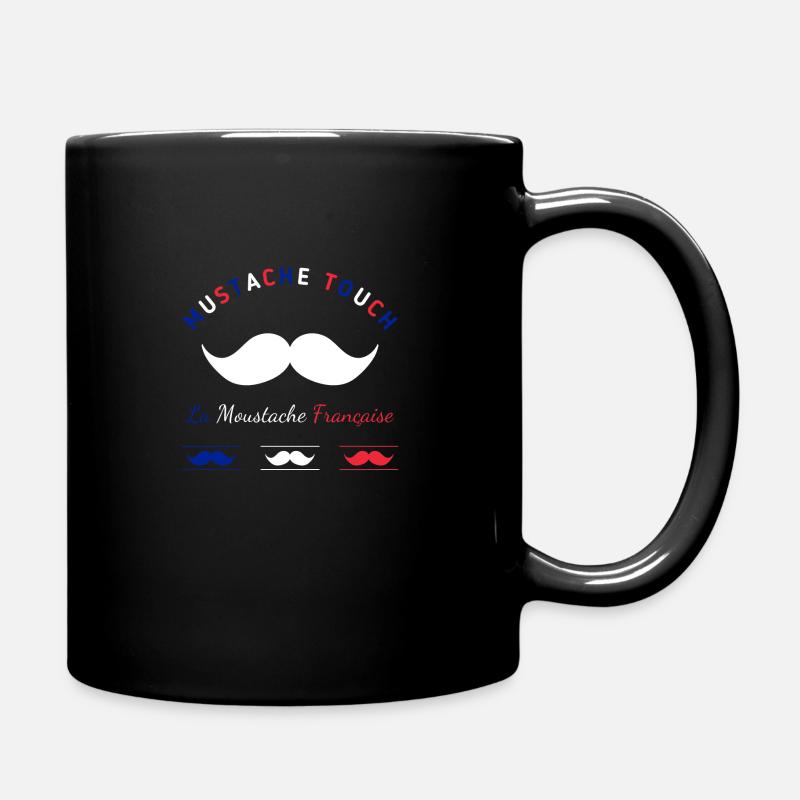 French moustache blue, white, red - Full Colour Mug - black
