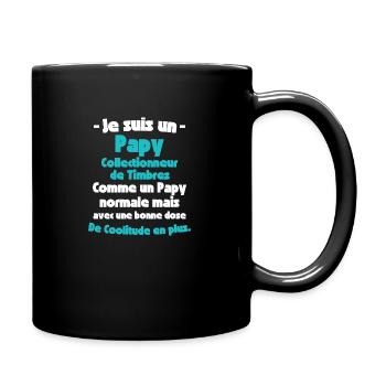 Papy Collectionneur de Timbres - Mug uni - noir - Droite