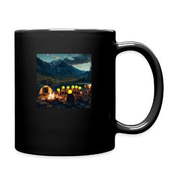 Camping Kunst - Tasse einfarbig - Schwarz - Rechts