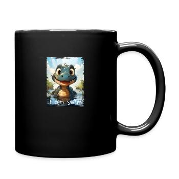 I can swim - Tasse einfarbig - Schwarz - Rechts