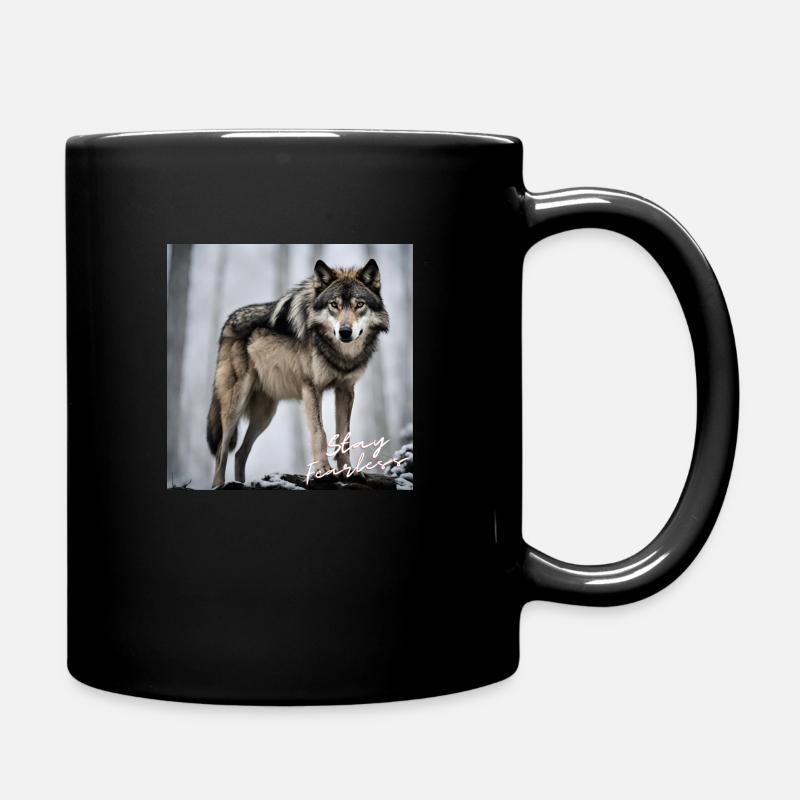 Stay Fearless - Wolf Design - Tasse einfarbig - Schwarz