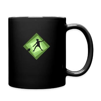 Double Badmintonspieler b - Tasse einfarbig - Schwarz - Rechts