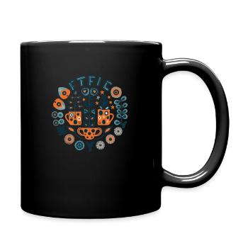 plantes colorées inspiré d'art scandinave - Mug uni - noir - Droite