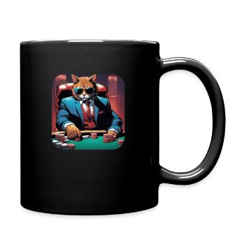 Chat de poker doux - Mug uni - noir - Droite