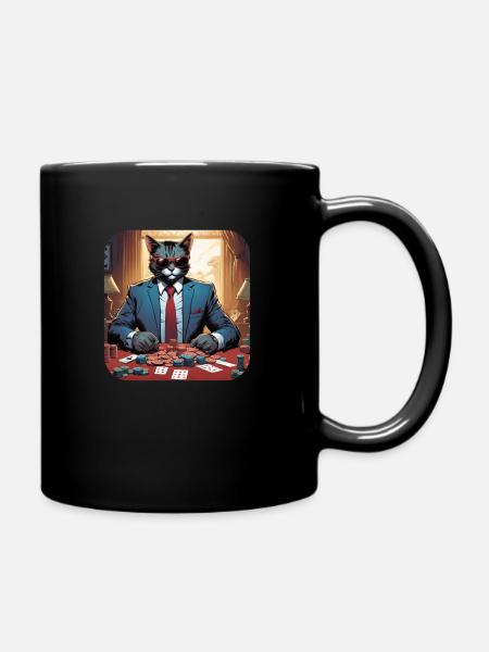 Chat de poker - Mug uni - noir