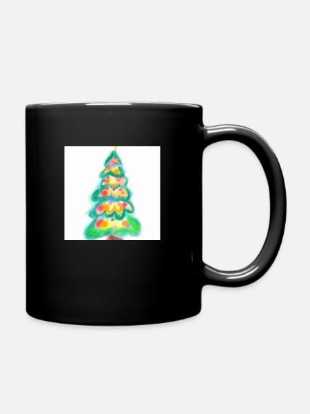 Weihnachtsbaum Tannenbaum - Tasse einfarbig - Schwarz