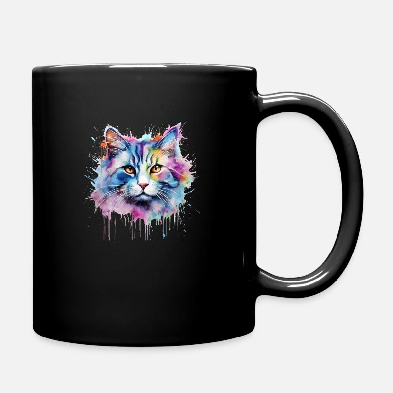 chat, maine coon , poil long - Mug uni - noir