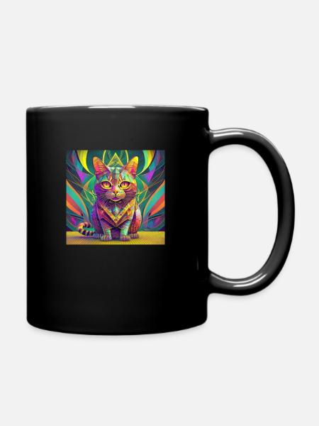 PSY Katze - Tasse einfarbig - Schwarz