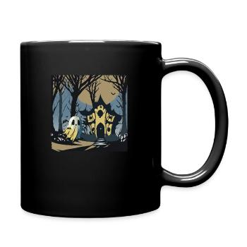 Halloween Haus Grusel Geist - Tasse einfarbig - Schwarz - Rechts