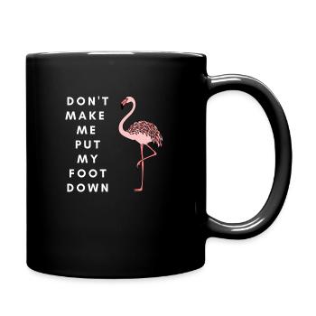 Flamingo pied vers le bas drôle Design - Mug uni - noir - Droite