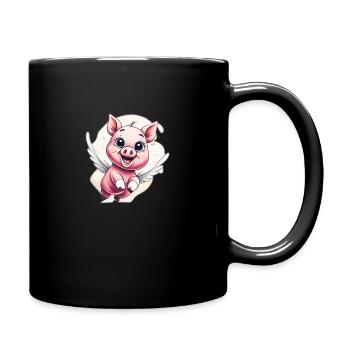 Flying Piggy Happy - Mug uni - noir - Droite