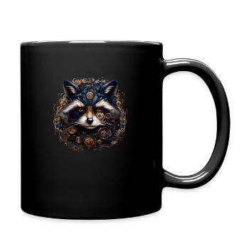 Steampunk Raccoon 2 4x4 - Full Colour Mug - black - Right