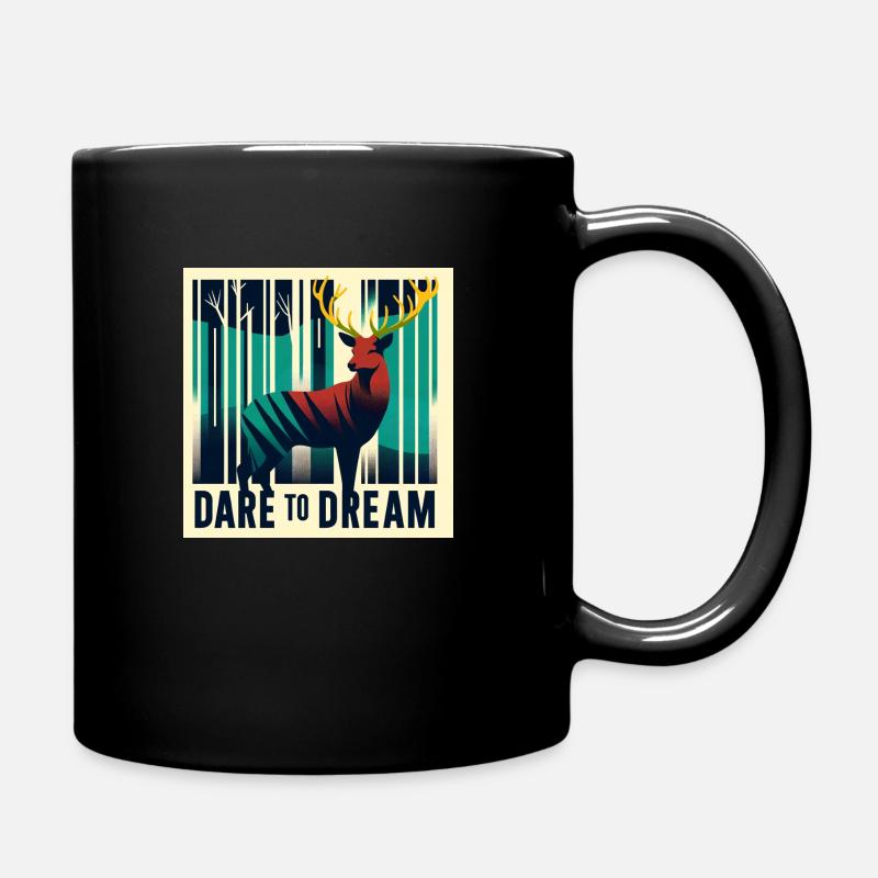 Dare to dream Deer Hirsch - Tasse einfarbig - Schwarz