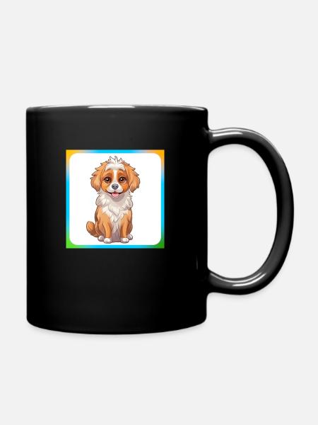 Hund Cartoon 9 - Tasse einfarbig - Schwarz