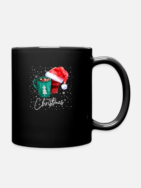 Tasses de Noël Père Noël Joyeux Noël - Mug uni - noir