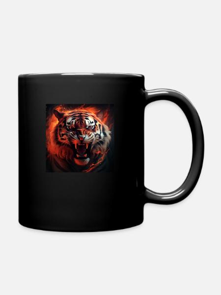 Fiery Tiger - Full Colour Mug - black