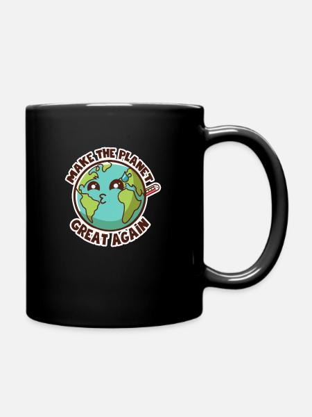 Citation Humour écologie chibi planète - Mug uni - noir